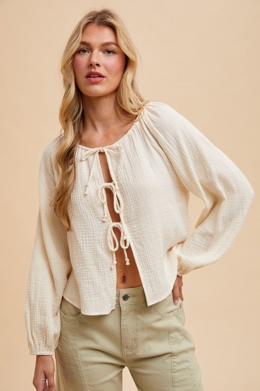 Off Shore Gauze Top