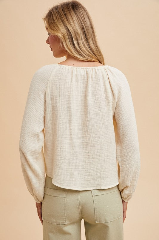 Off Shore Gauze Top