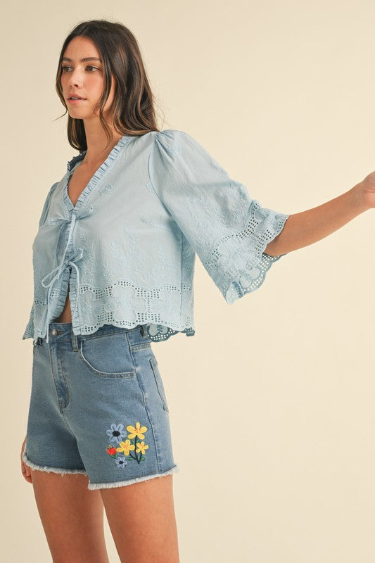 Blue Sky Tie Top