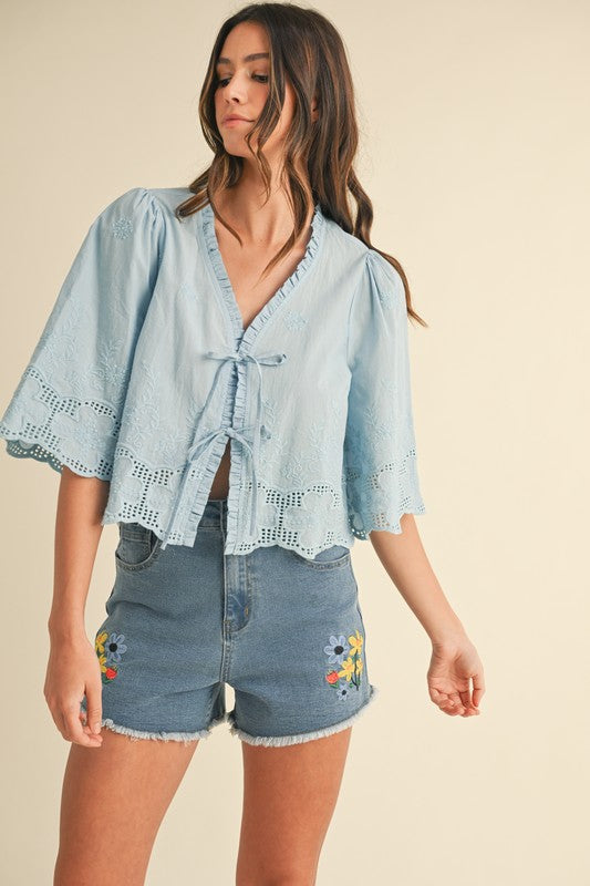 Blue Sky Tie Top