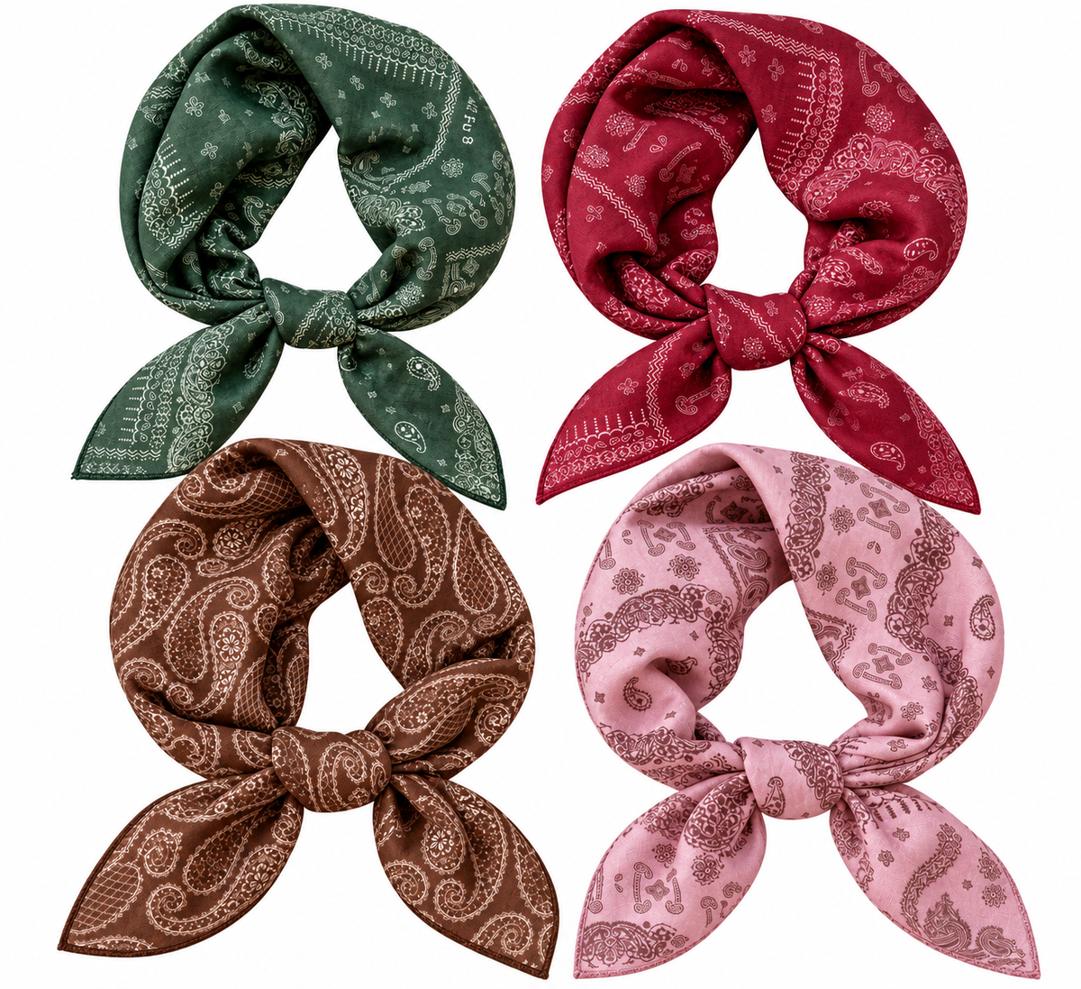 Paisley Print Satin Neck Scarf