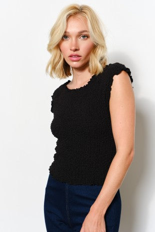 Clara Textured Boatneck Top