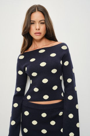Cosmo Knitted Polka Dot Top