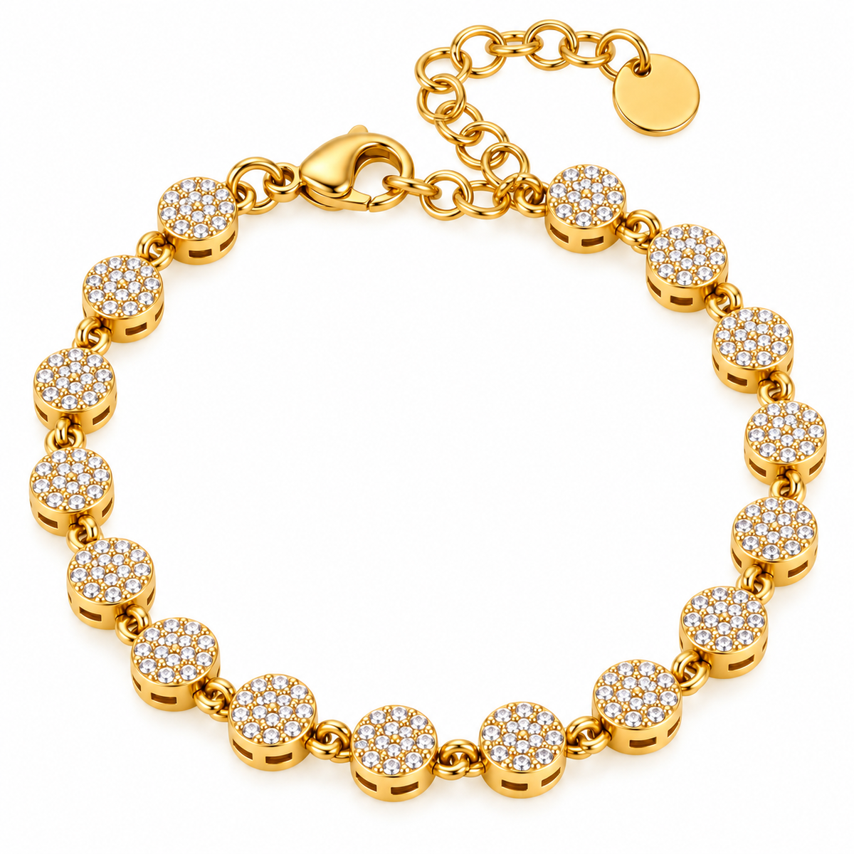 Pavé Disc Bracelet
