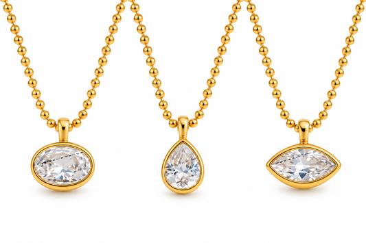 Gold Crystal Pendant Necklace