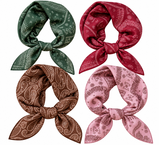 Paisley Print Satin Neck Scarf